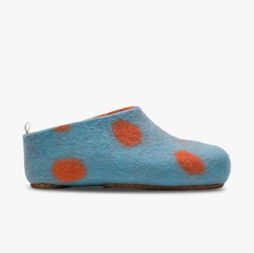 BAREFOOT SHOES MIM FELT SLIPPER KIDS-AQUA ORANGE